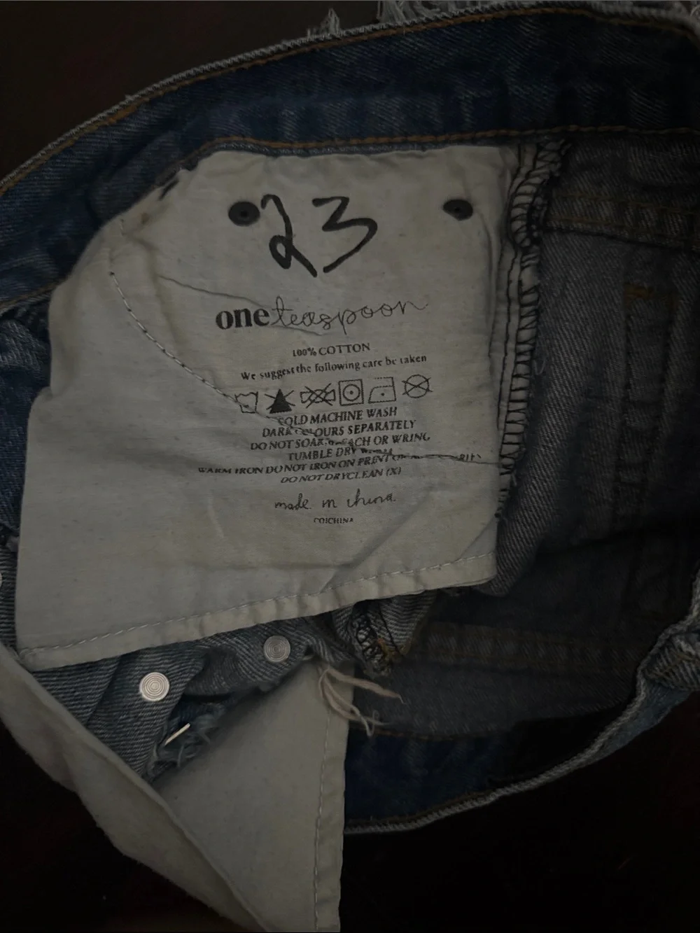One Teaspoon ZZ Studded Distressed Denim Shorts
